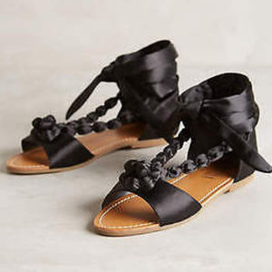 NWB ANTHRO BIlly Ella Satin Beaded Sandals 6 $188